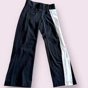 Augusta Sportswear Girls Warm Up Aurora Pants Black White Silver